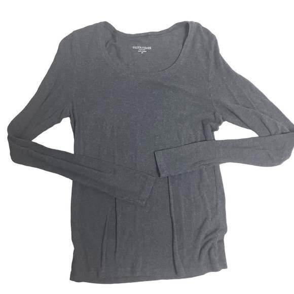 Eileen Fisher Womens Size PP Petite Gray‎ Long Sleeve Shirt - Picture 1 of 4